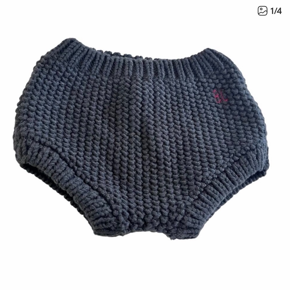 BOBO CHOSES Baby Unisez Grayish Black Knitted Culotte Bloomers Shorties 18-24 M